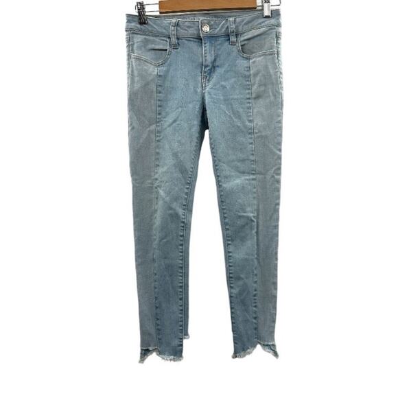 American Eagle Light Wash Mid Rise Cropped Jegging Jeans Size 4 - Picture 1 of 12